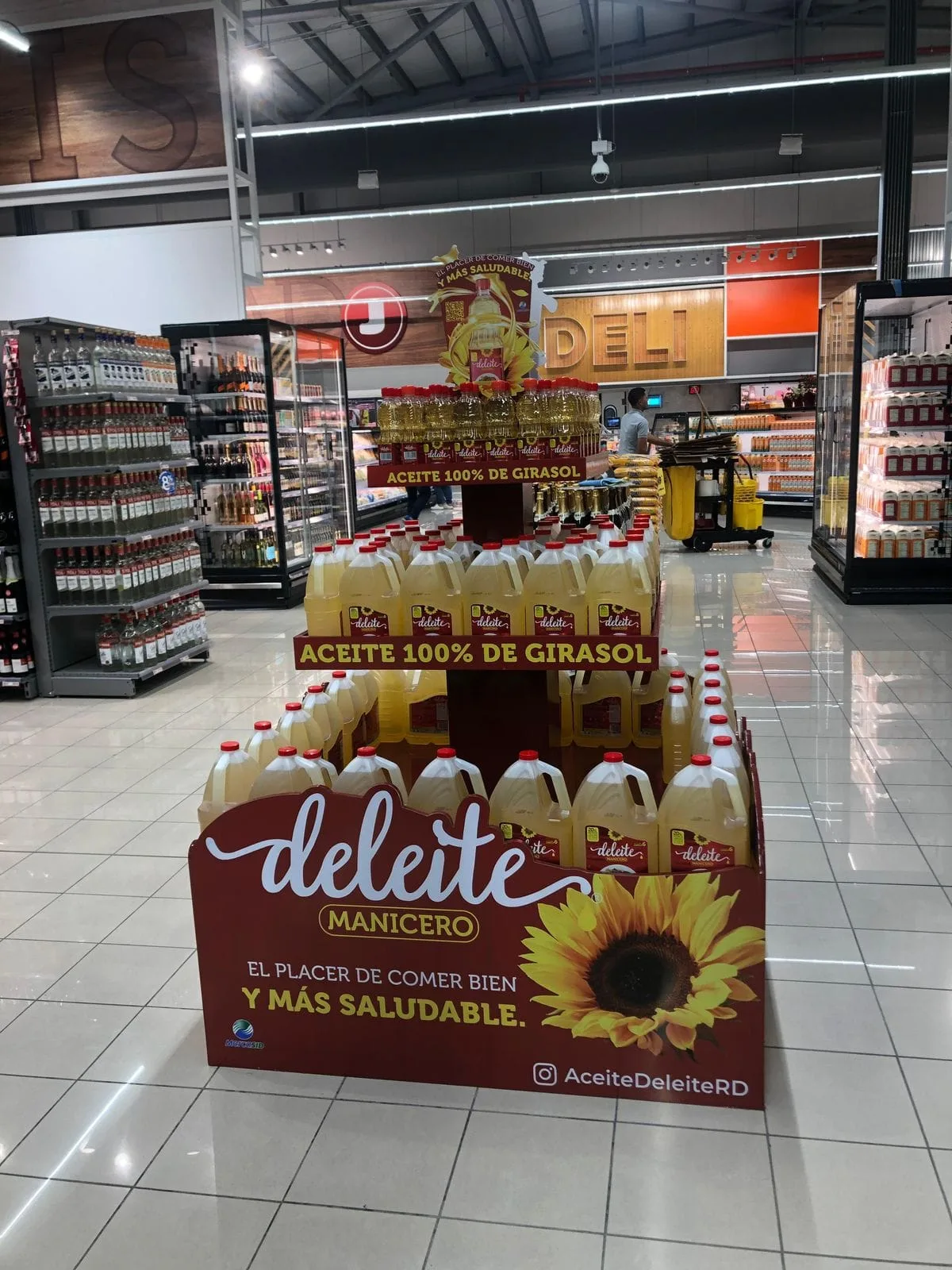 Exhibidor promocional de aceite Deleite