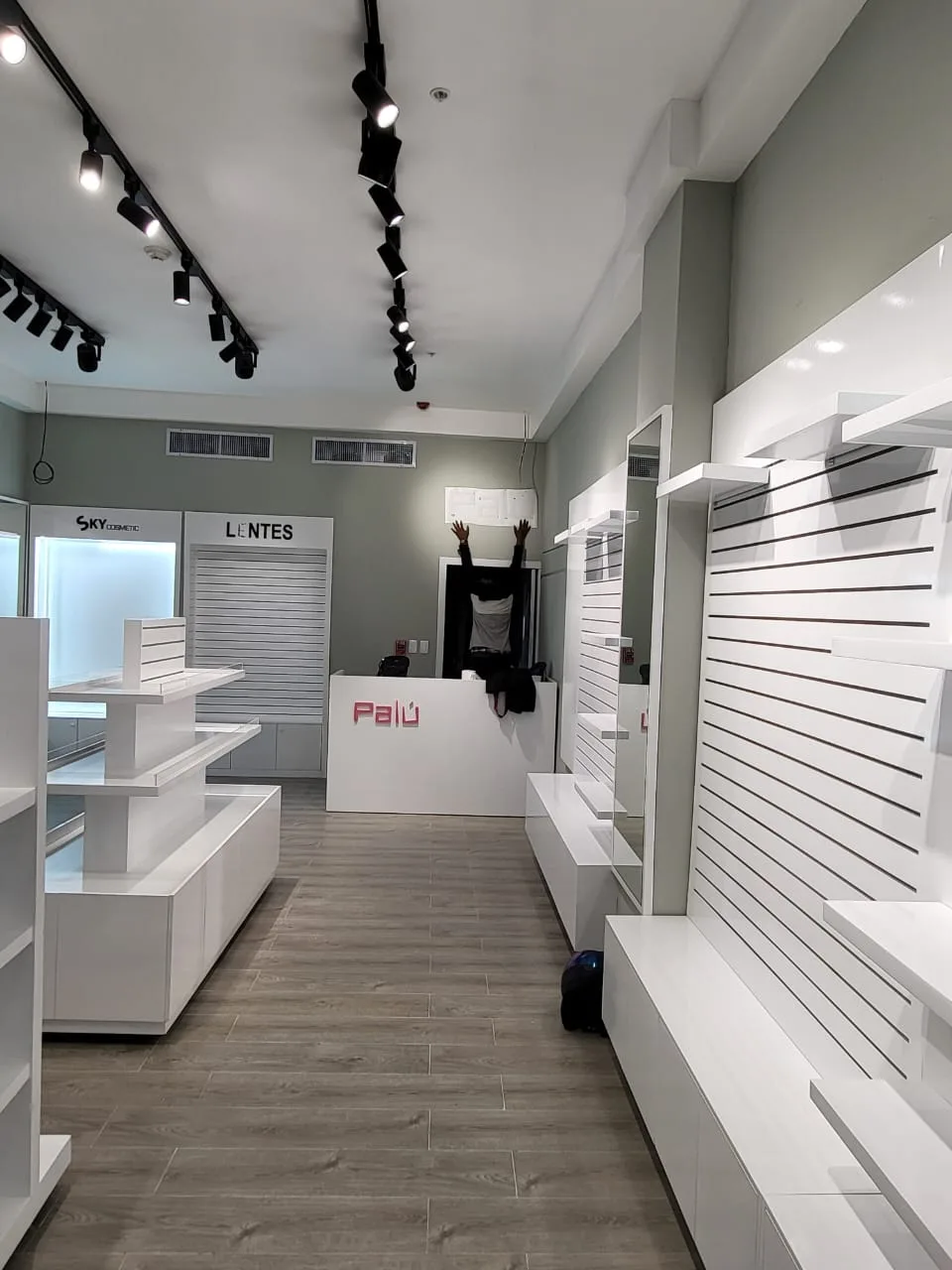 Tienda Palú terminada con el counter y las góndolas